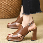 Élise Vegan Leather Chunky Platform Heels