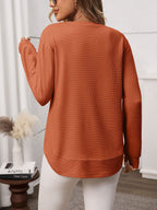 Penelope Waffle Knit Long Sleeve Top