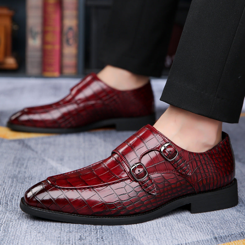 Veridian Buckled Patent Croc Dress Shoe