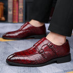 Veridian Buckled Patent Croc Dress Shoe