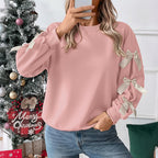Léa Festive Christmas Bow Sweater Top