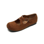 Élise Retro Cross-Strap Mary Jane Ballet Flats