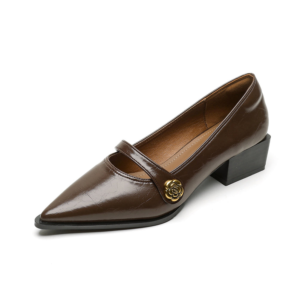 Élise French Retro Camellia Pump Heel