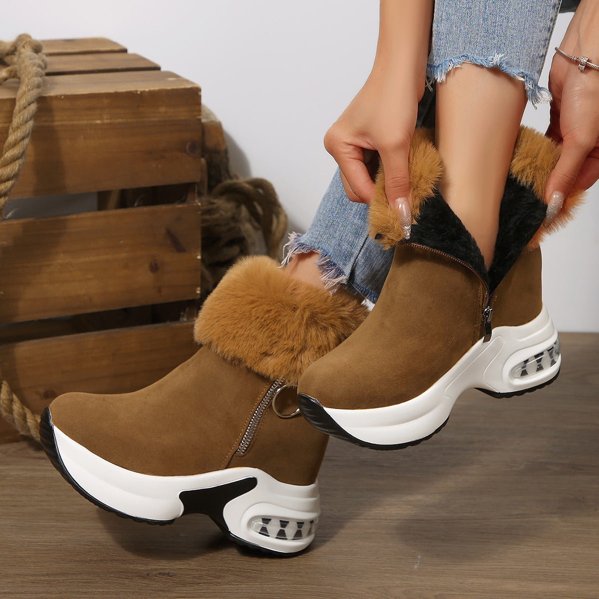 Élise Fur Lined Vegan Suede Boots