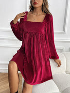 Maren Ribbed Velvet Mini Dress