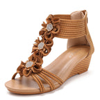 Élise Floral Boho Vacation Wedge Sandals