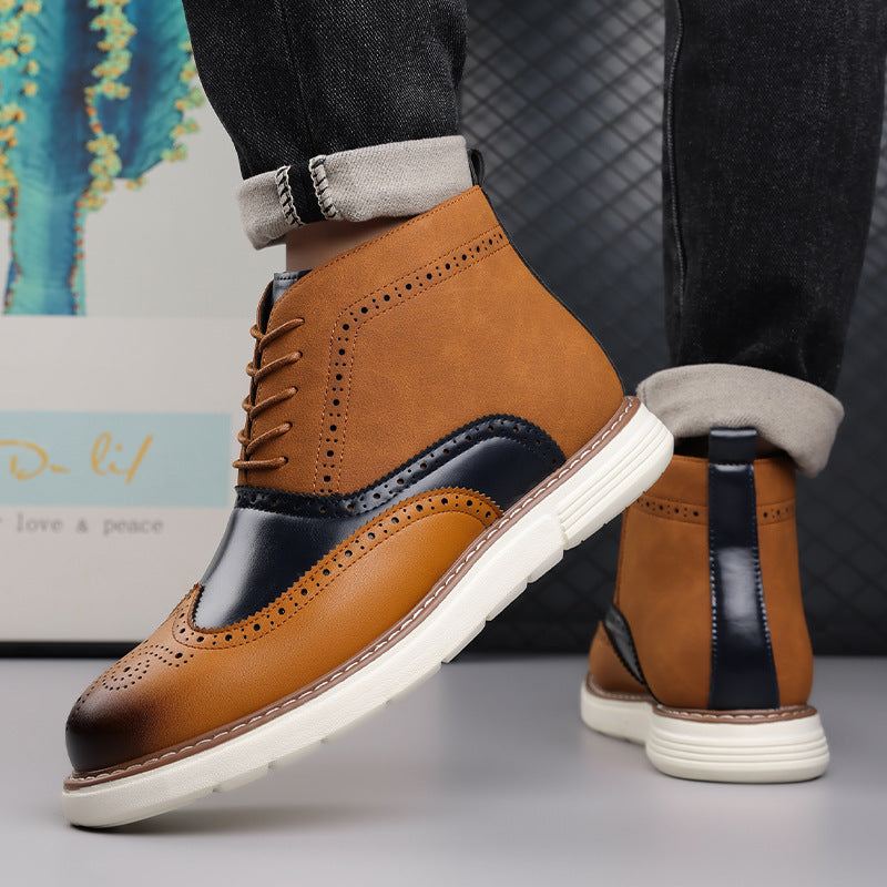 Stanton High-Top Brogue Side-Zip Dress Sneaker