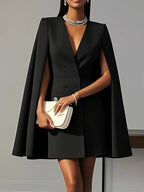 Léa Double-Breasted Shawl Business Casual Dress