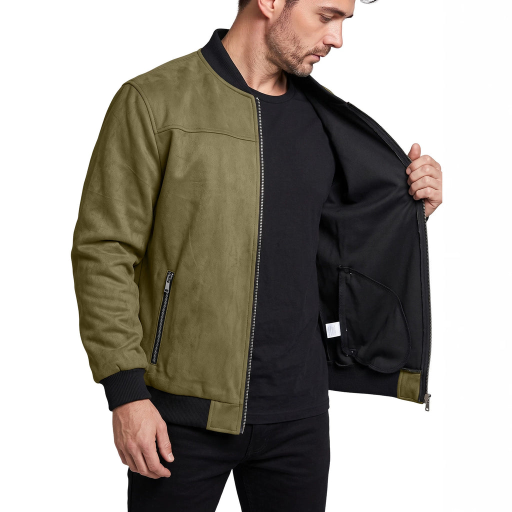 Clifford Minimal Suede Bomber Jacket