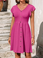 Léa Knit Waist Summer Ruffle Dress