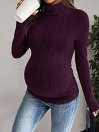 Léa Classic Maternity Ribbed Knit Turtleneck