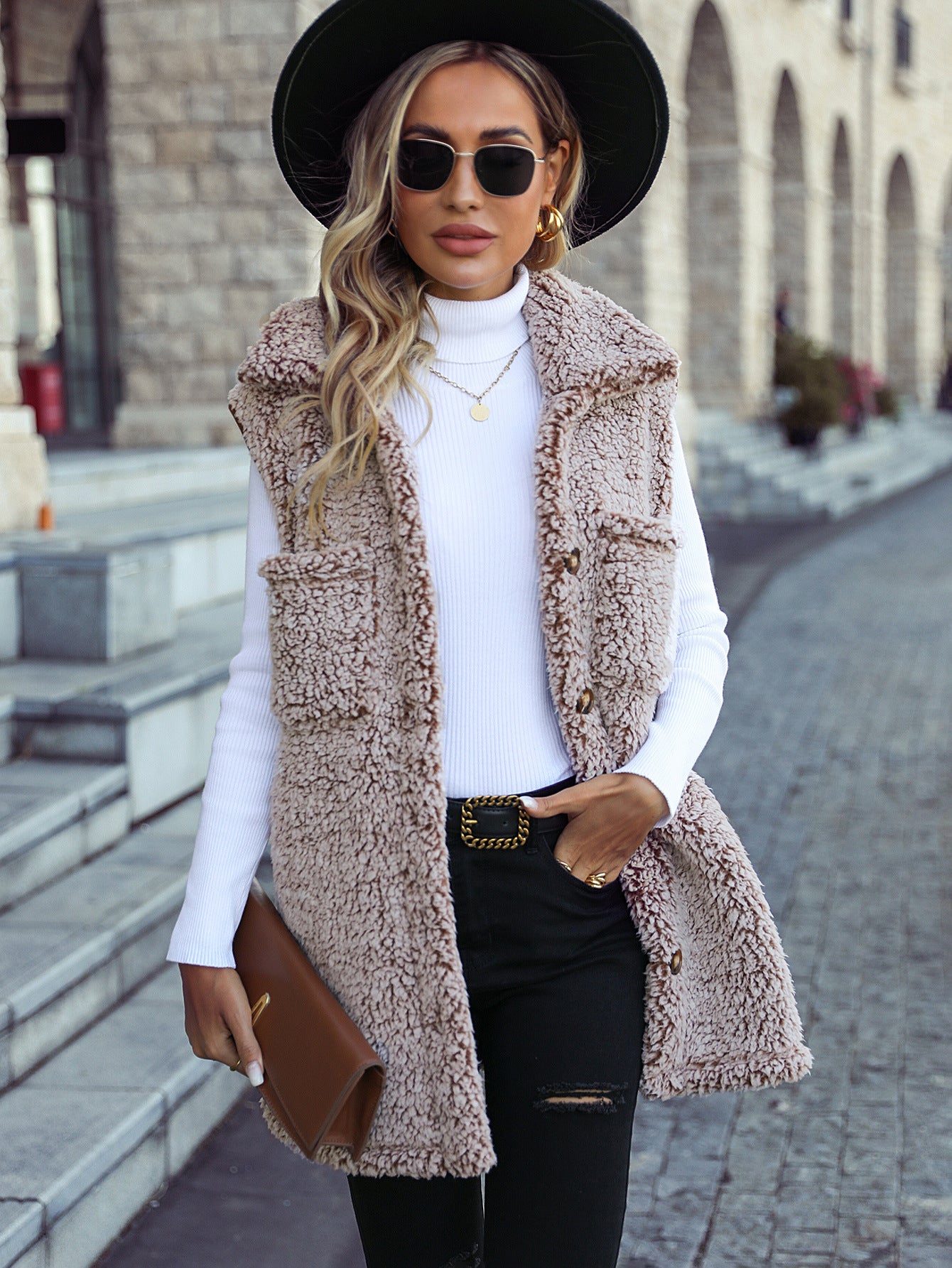 Léa Women's Velvety Plush Mid-Length Warm Vest