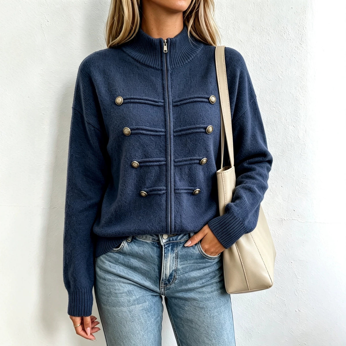 Léa Heritage Buttoned Knit Cardigan
