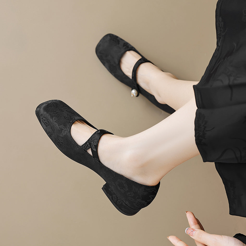 Élise Jacquard Floral Mary Jane Ballet Flat