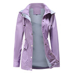 Léa Cinched Detachable Hood Windbreaker