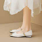 Élise French Gold Toe Mary Jane Flats