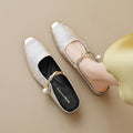 Élise Fleur-de-lis Mary Jane Embroidered Flats