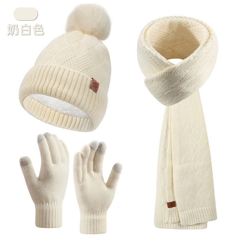 Léa Cable Knit Pom Beanie Scarf Set