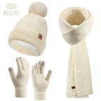 Léa Cable Knit Pom Beanie Scarf Set