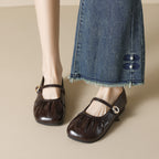 Élise Soft Sole Scrunched Mary Jane Ballet Flats