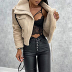 Léa Fur Lined Vegan Leather Jacket