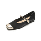 Élise French Gold Toe Mary Jane Flats