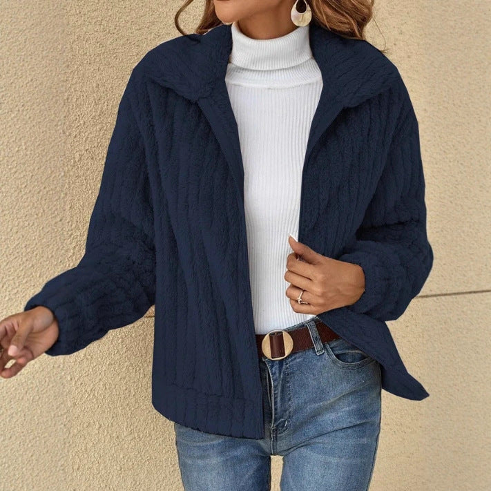 Léa Warm Microfleece Lapel Jacket
