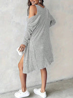 Léa Soft Knit Ribbed Cardigan & Tank Dress Set