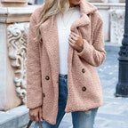 Avéra Cozy Fleeced Fall Double-Breasted Jacket