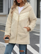 Léa Women's Plush Mid-Length Hooded Jacket