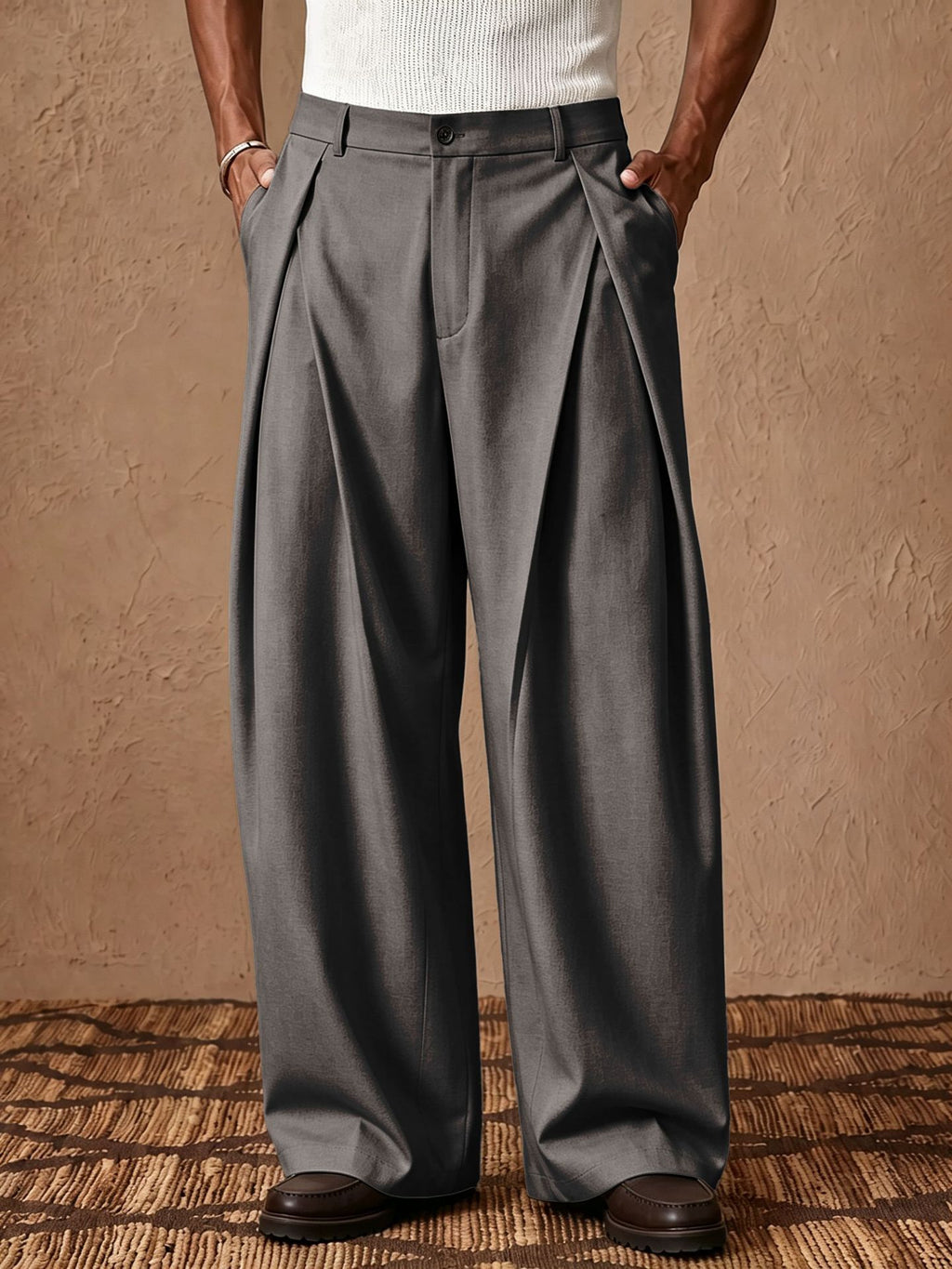 Daniel Brooks Pleated Wide Leg Slacks