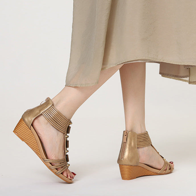 Élise Roma Boho Block Wedge Sandals