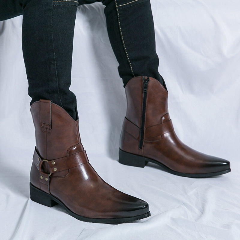 Sterling Pointed-Toe High Top Western Boots