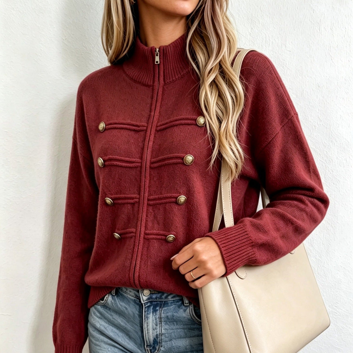 Léa Heritage Buttoned Knit Cardigan