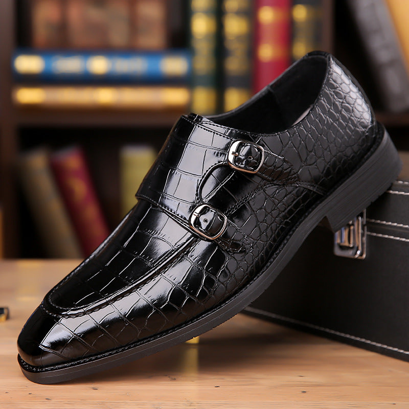 Veridian Buckled Patent Croc Dress Shoe