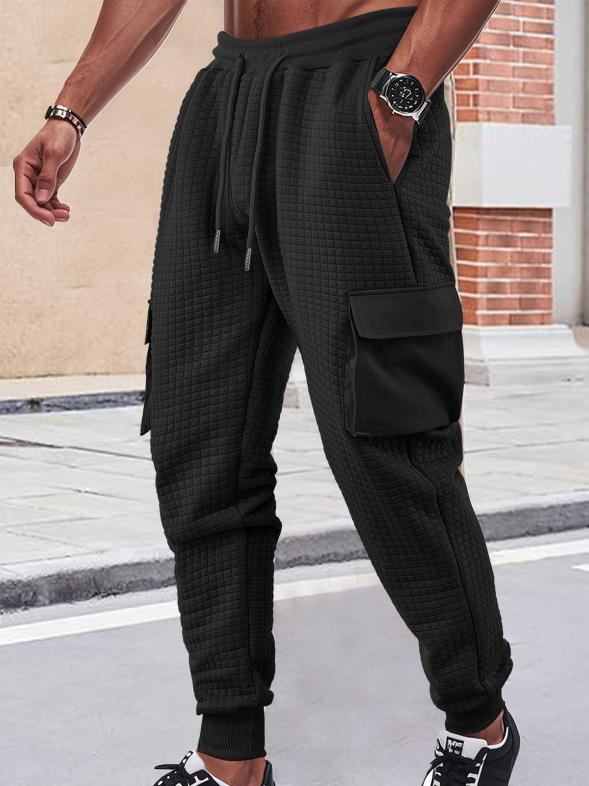 Clifford Waffle Knit Gym Cargo Joggers