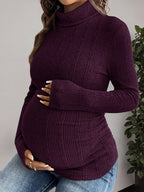 Léa Classic Maternity Ribbed Knit Turtleneck