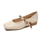 Élise French Scarved Square Toe Mary Jane Flats