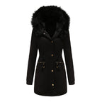 Léa Faux Fur Hooded Cinched Waist Parka
