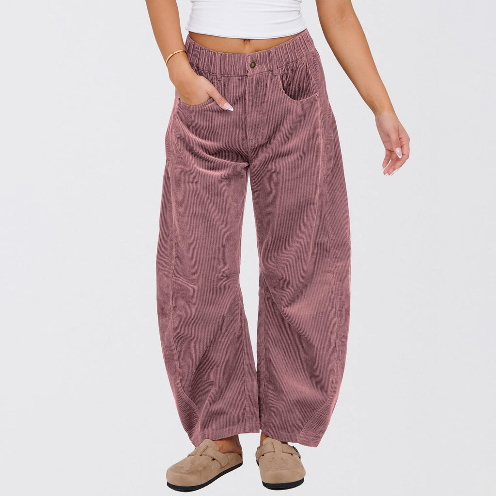 Léa Ribbed Corduroy Wide Leg Pants