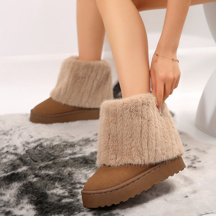 Élise Cozy Fur Cuff Winter Booties