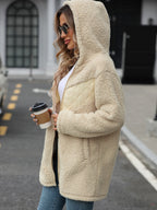 Léa Women's Plush Mid-Length Hooded Jacket