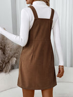 Penelope Casual Fall Corduroy Jumper Dress