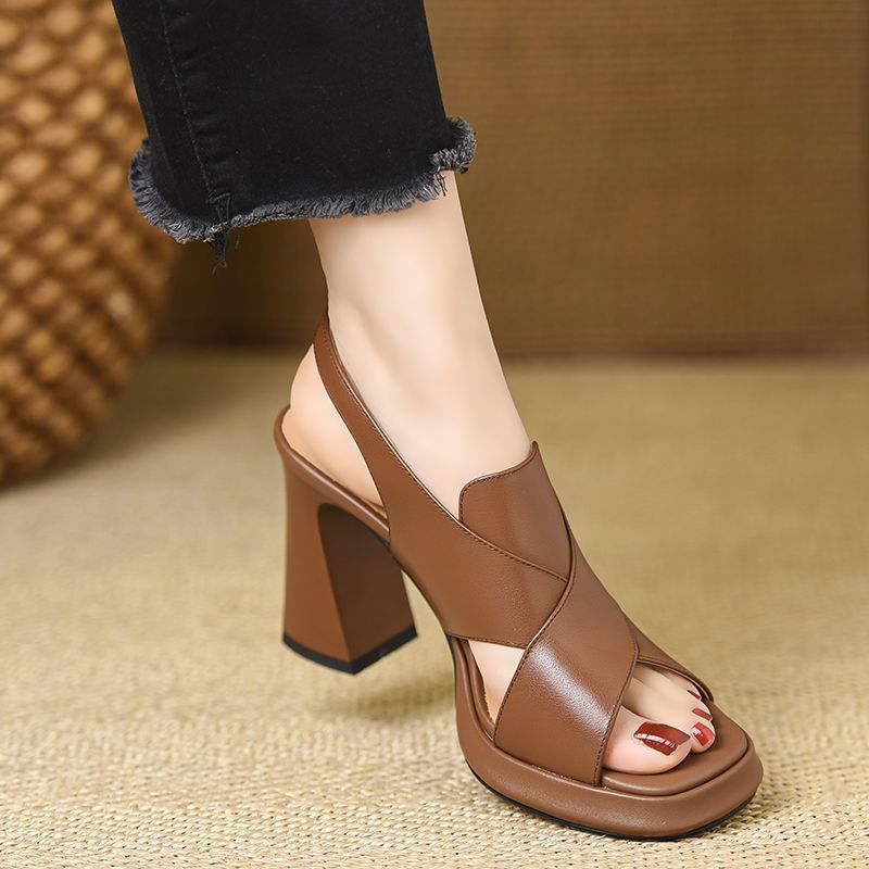 Élise Vegan Leather Chunky Platform Heels