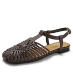 Élise Roman Closed Toe Flat Sandals