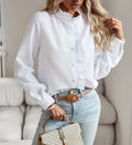 Léa Ruffled Stand Collar Blouse