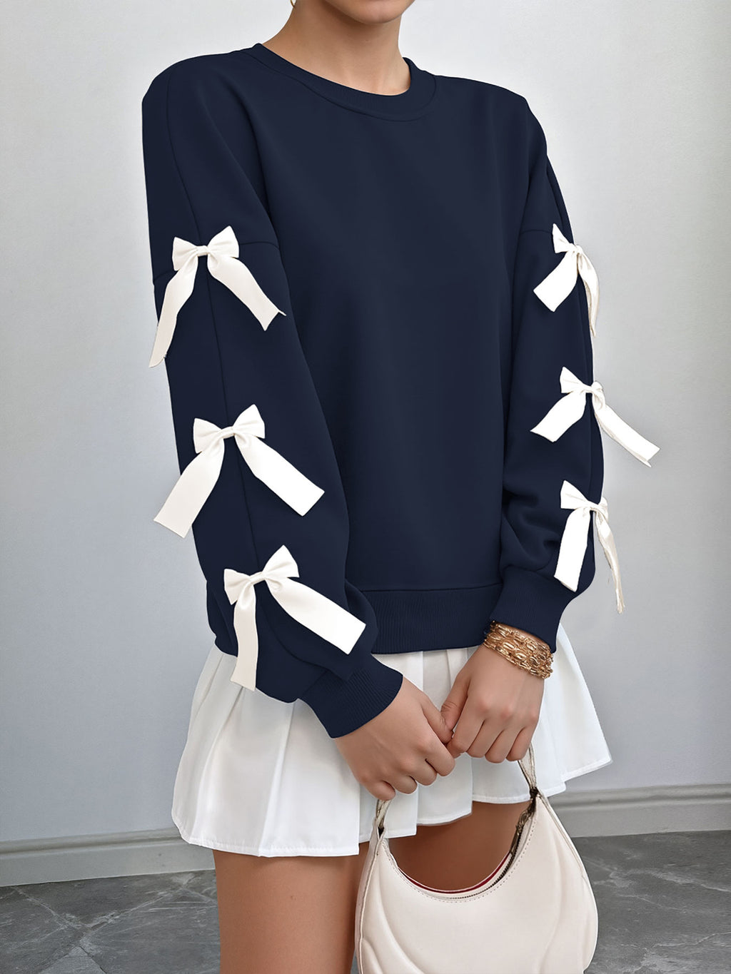 Léa Festive Christmas Bow Sweater Top