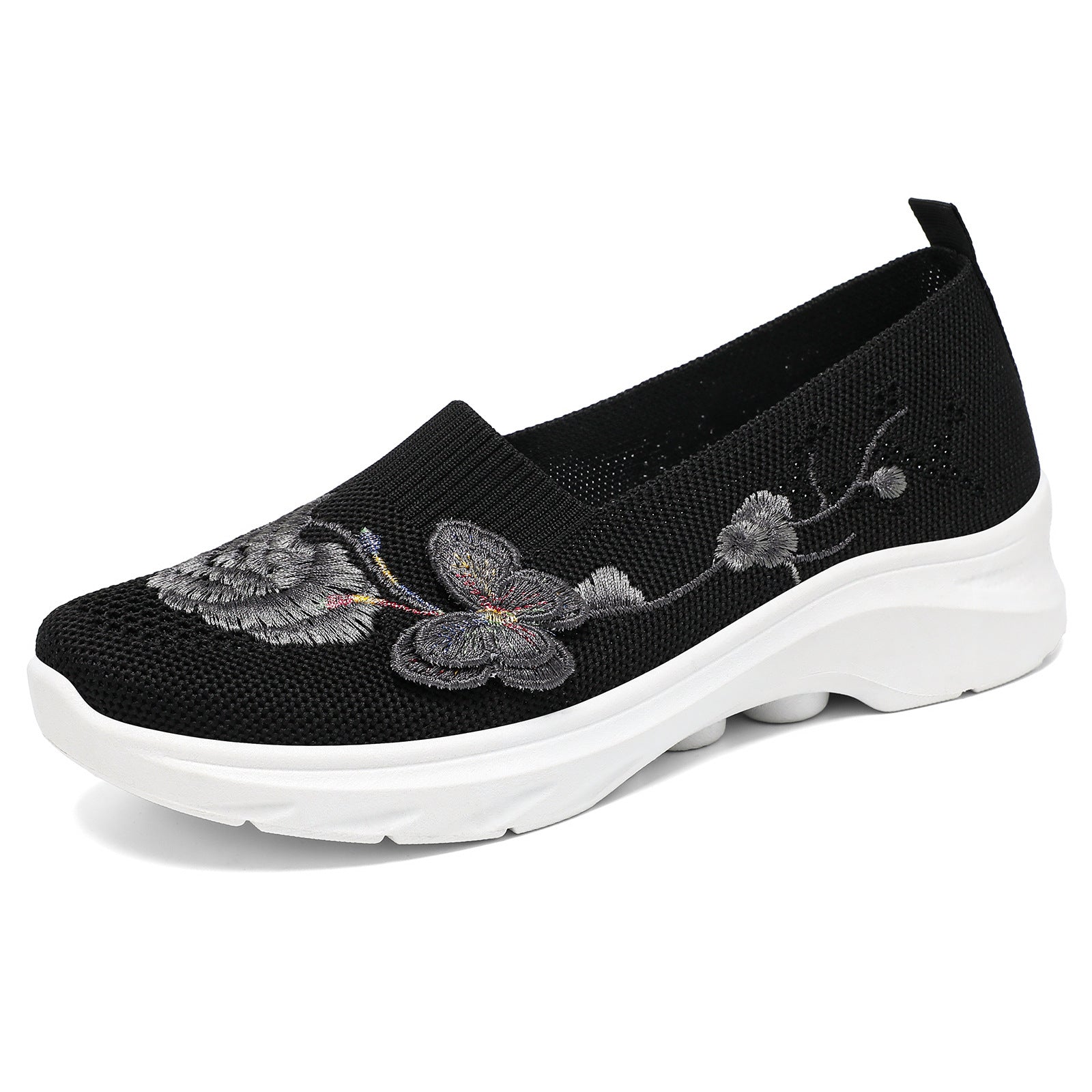 Élise Flyknit Floral Orthepedic Walking Slip-Ons
