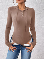 Rosella Soft Stretch Knit Hooded Bodysuit