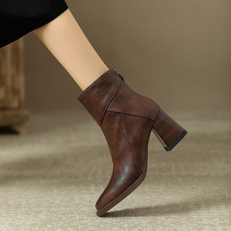 Élise Sculpted Block Heel Ankle Boots